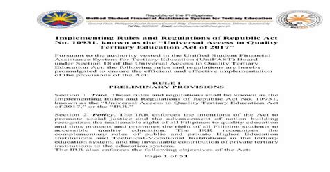 ra 10931 irr|Republic Act No. 10931 .